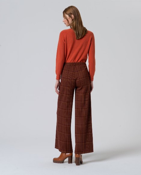 Surkana - Straight jacquard trousers Omur Tile