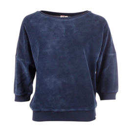Chills & Fever - Sweater Sybille velvet dress  blue