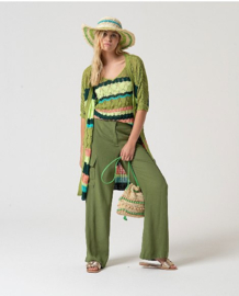 Surkana - Long cardigan Reco green