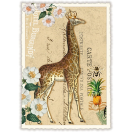 Giraffe met glitters kaart