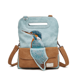 Hi-di-Hi tas Kingfisher l.blue/ cognac