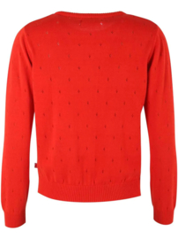 Danefae -  DanePearly Hole knit sweater Bright red