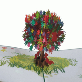 Pop-upkaart Eekhoorns in de boom