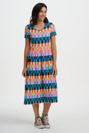 Sugerhill - Midi dress Gina puzzel stripe