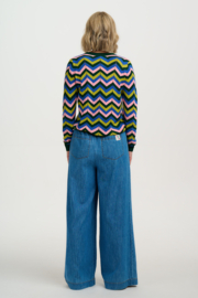 Sugerhill - Cardigan Rochelle Chevron multi ocean