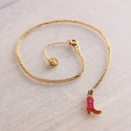 Ketting met rood-roze cowboylaars