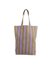 Shopper lila olijfgroen streep
