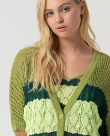 Surkana - Long cardigan Reco green