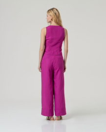 Surkana - Trousers linen fuchsia Nape