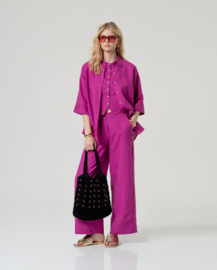 Surkana - Trousers linen fuchsia Nape
