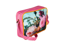 Kunstboer- Schoudertas Retro bloemen magenta