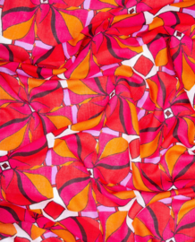 Sjaal Oranje/roze bloemen