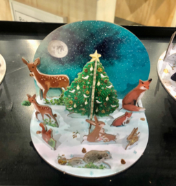 Kerst in het bos tafereel klein - Roger de la Borde