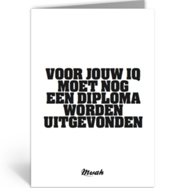 Examen kaart met envelop - Voor jouw IQ...