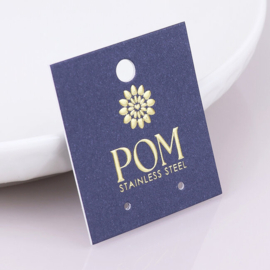 POM - Oorbellen parel bloem hartje