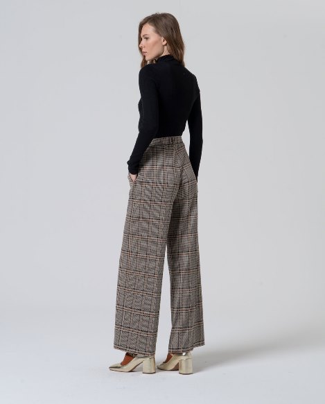 Surkana - Straight jacquard trousers Omur black