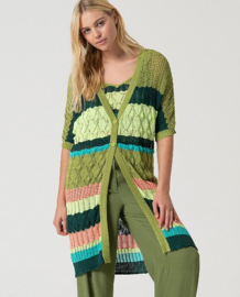 Surkana - Long cardigan Reco green