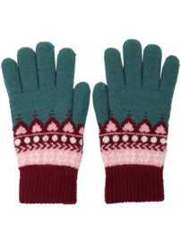 DaneChestnut handschoenen Petrol Jacquard