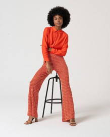 Surkana - Trousers Long flared Taun orange/red
