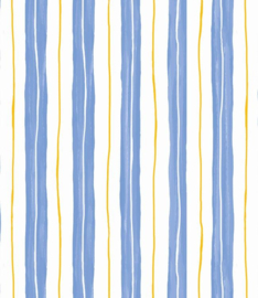 PVC tafelzeil Streep blauw geel