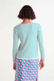 Compania Fantastica - Trui stripes turquoise/pink