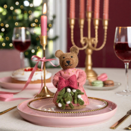 Sjaal met Verhaal - Mistletoe dreams Beer pink