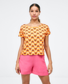 Surkana - T-shirt retro oranje/bruin