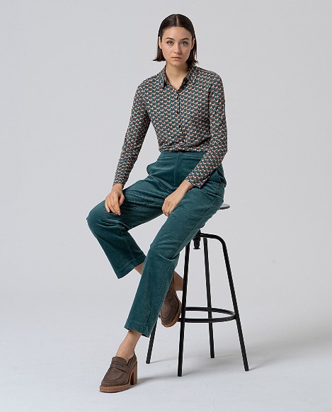 Surkana - Blouse Omfo bottle green