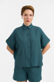 Lalamour - Jill Blouse crinkle petrol