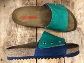 Grünbein - Blauwgroene slippers