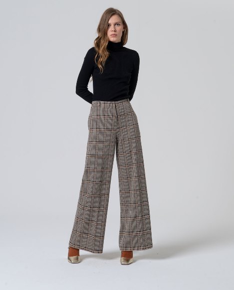 Surkana - Straight jacquard trousers Omur black