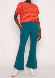 Blutsgeschwister - Trousers Logo easy flared Moonstone teal