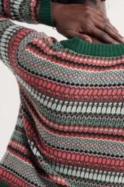 Seasalt - Percella Cove Fair Isle cardigan green dark fourage mixweaving
