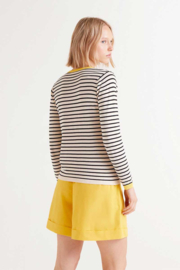 Compania Fantastica - Trui stripes zwart-wit/geel