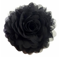 Chiffon bloemcorsage - Black