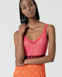Surkana - Long crochet dress Reco pink