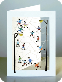 Lasercut kaart Voetballers