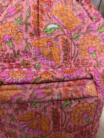 Stoffen rugtas roze-oranje bloemen