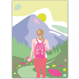 Fluor kaart - Hiking girl