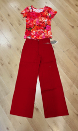 HeArt - Triangle trousers linnen red