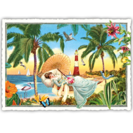 Palmbomen glitterkaart