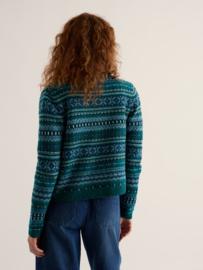 Seasalt - Percella Cove Fair Isle cardigan Larkspur loch multi