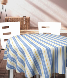 PVC tafelzeil Streep blauw geel
