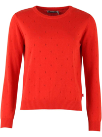 Danefae -  DanePearly Hole knit sweater Bright red