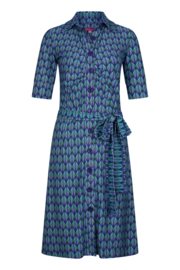 Tante Betsy - Button down dress Leaf blue