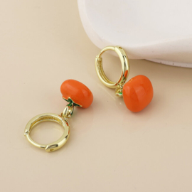 POM - Oorbellen tomaat oranje