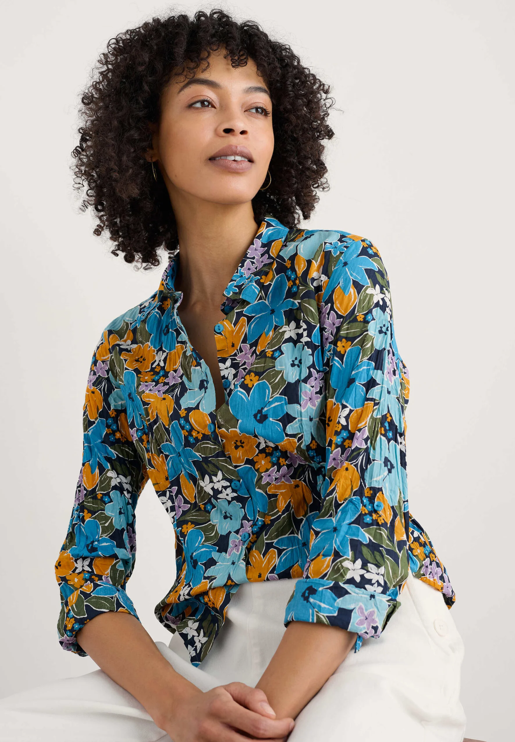 Seasalt - Larissa shirt Citrus floral Poseidon