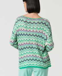 Surkana - Boat neck sweater Taon turquoise