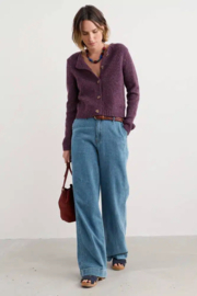 Seasalt - Dawson pick cardigan merino grape