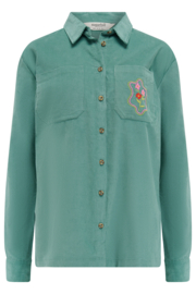Sugerhill - Karina overshirt teal rib
